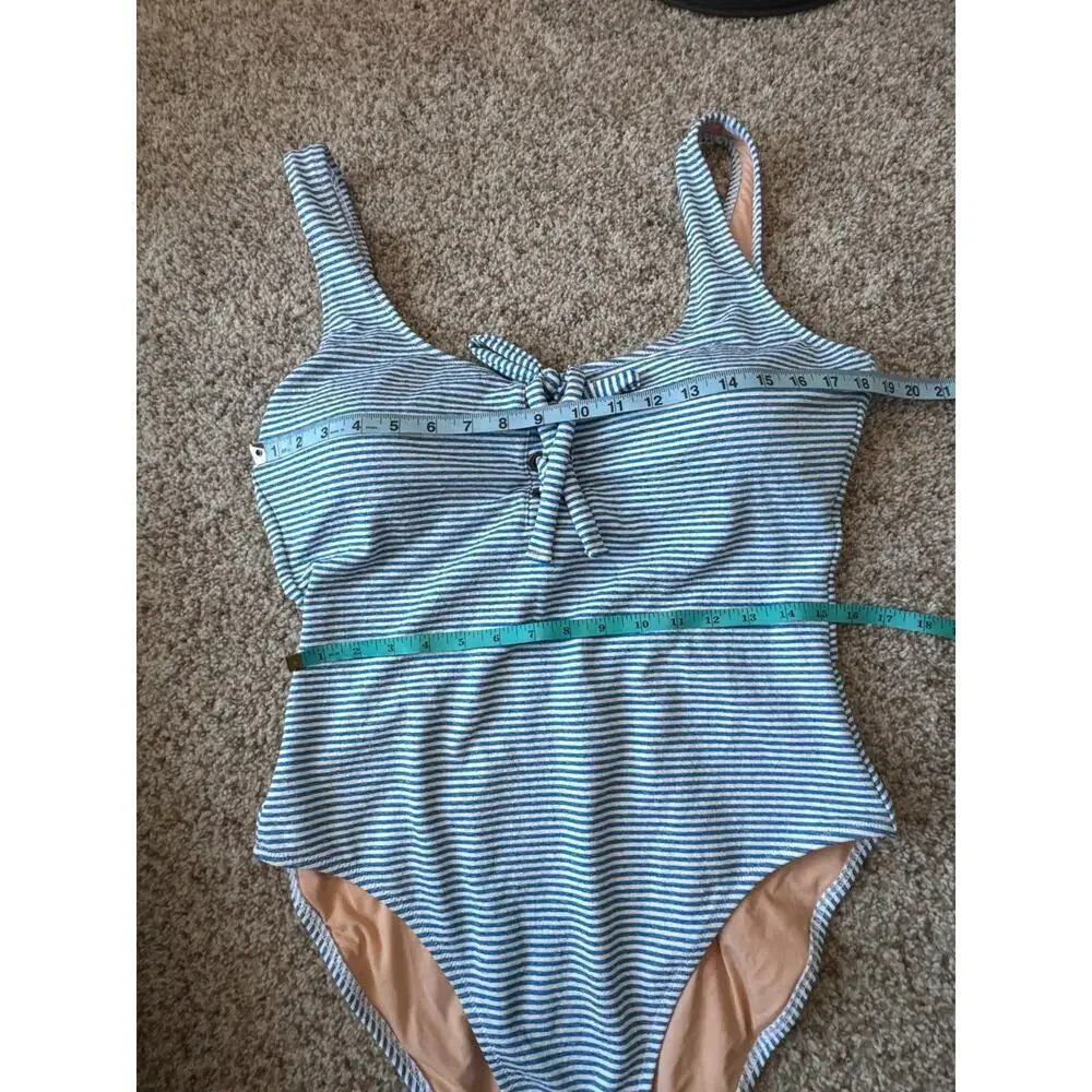 J. CREW Women's Swim suit/Bathing Suit, size 16, Blue & White striped